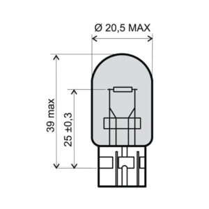 Sijalica 12V 21/5W ubodna T20 žuta RMS