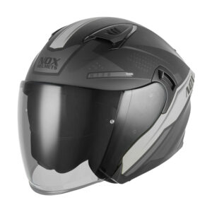 Kaciga NOX Jet N130 EKTO mat crno srebrna