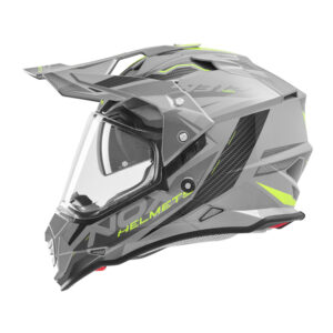 Kaciga NOX Enduro sa vizirom N312 TRACK žuto nardo siva