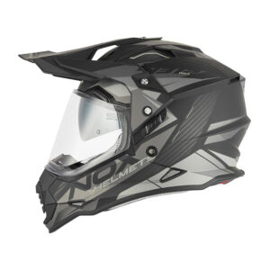 Kaciga NOX Enduro sa vizirom N312 TRACK mat crno srebrna